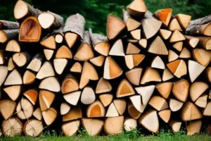brænde der er stablet udendørs